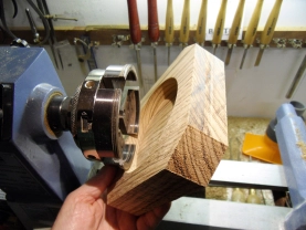 Reverse chucking of the blank Reverse chucking of the blank